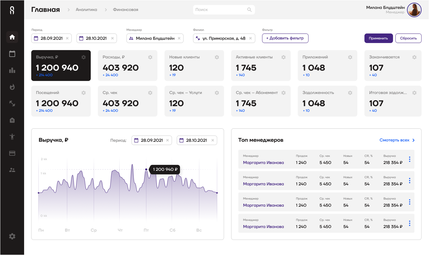 CRM-система: Фрагмент интерфейса 2
